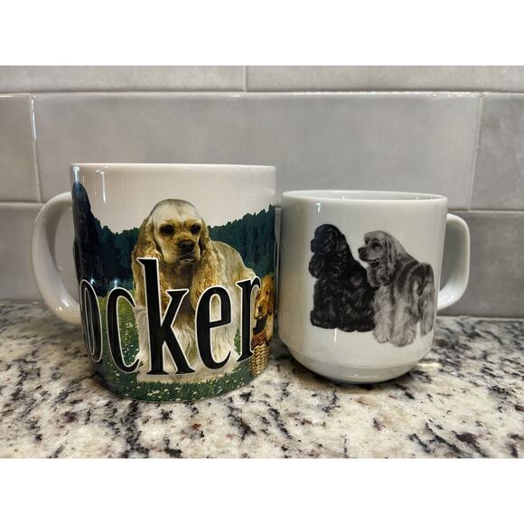 Cocker Spaniel Dog Coffee Cup Mug Lot Americaware & Unmarked - Picture 1 of 9